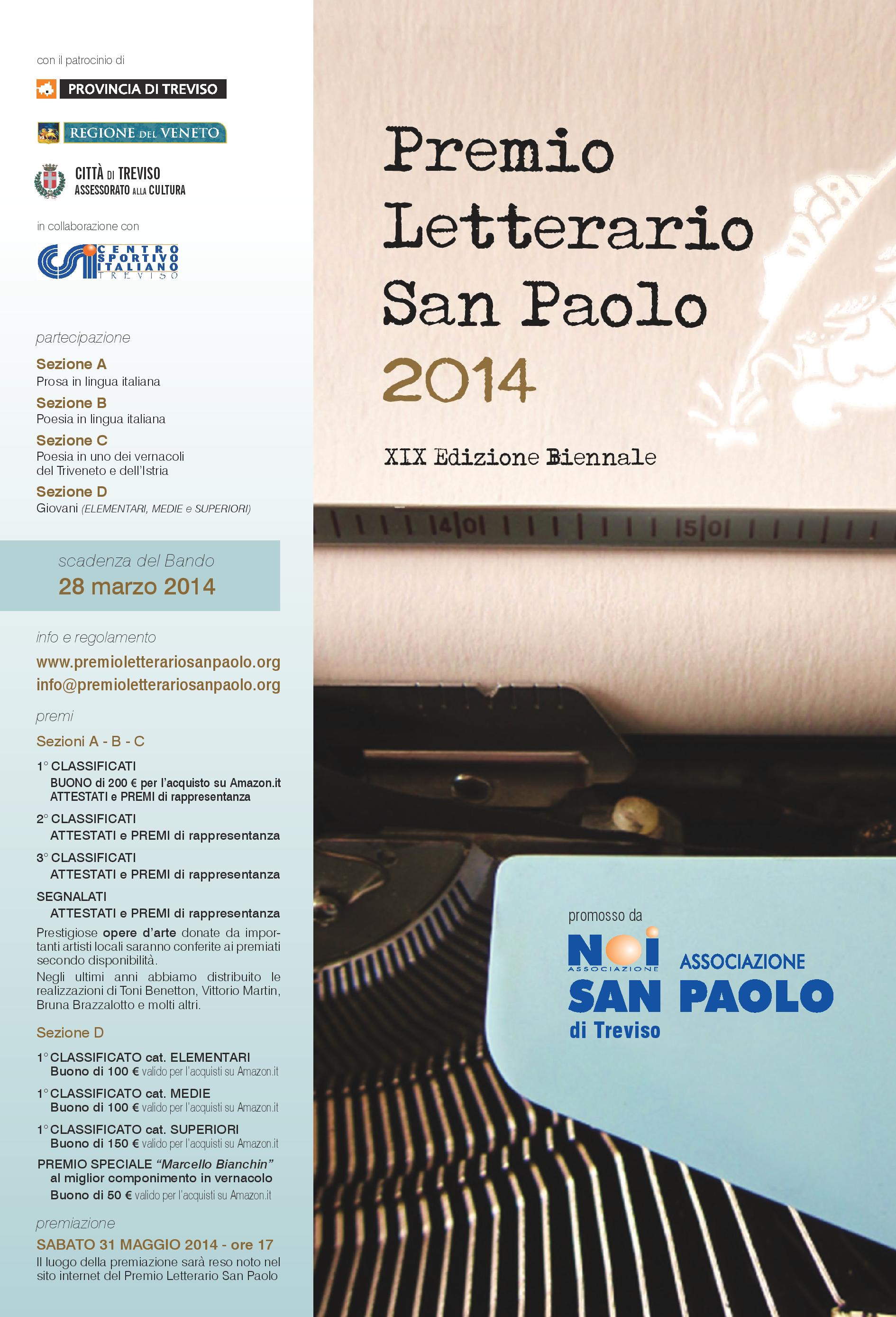 Premio Letterario San Paolo 2014